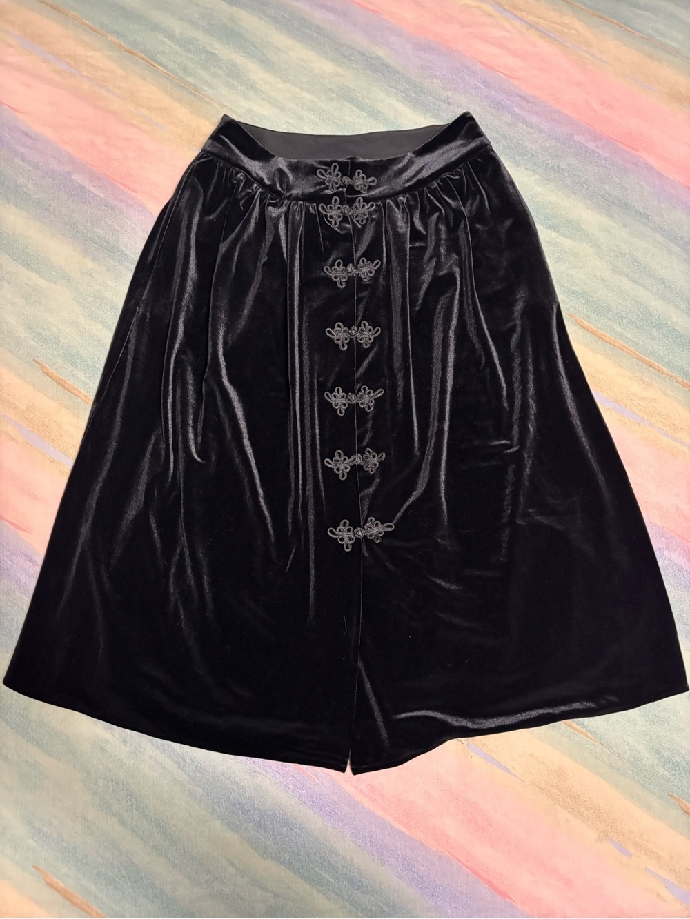 NWT Disturbia Nova Velour Frog Closure Midi Skirt size US 10 - Picture 5 of 8